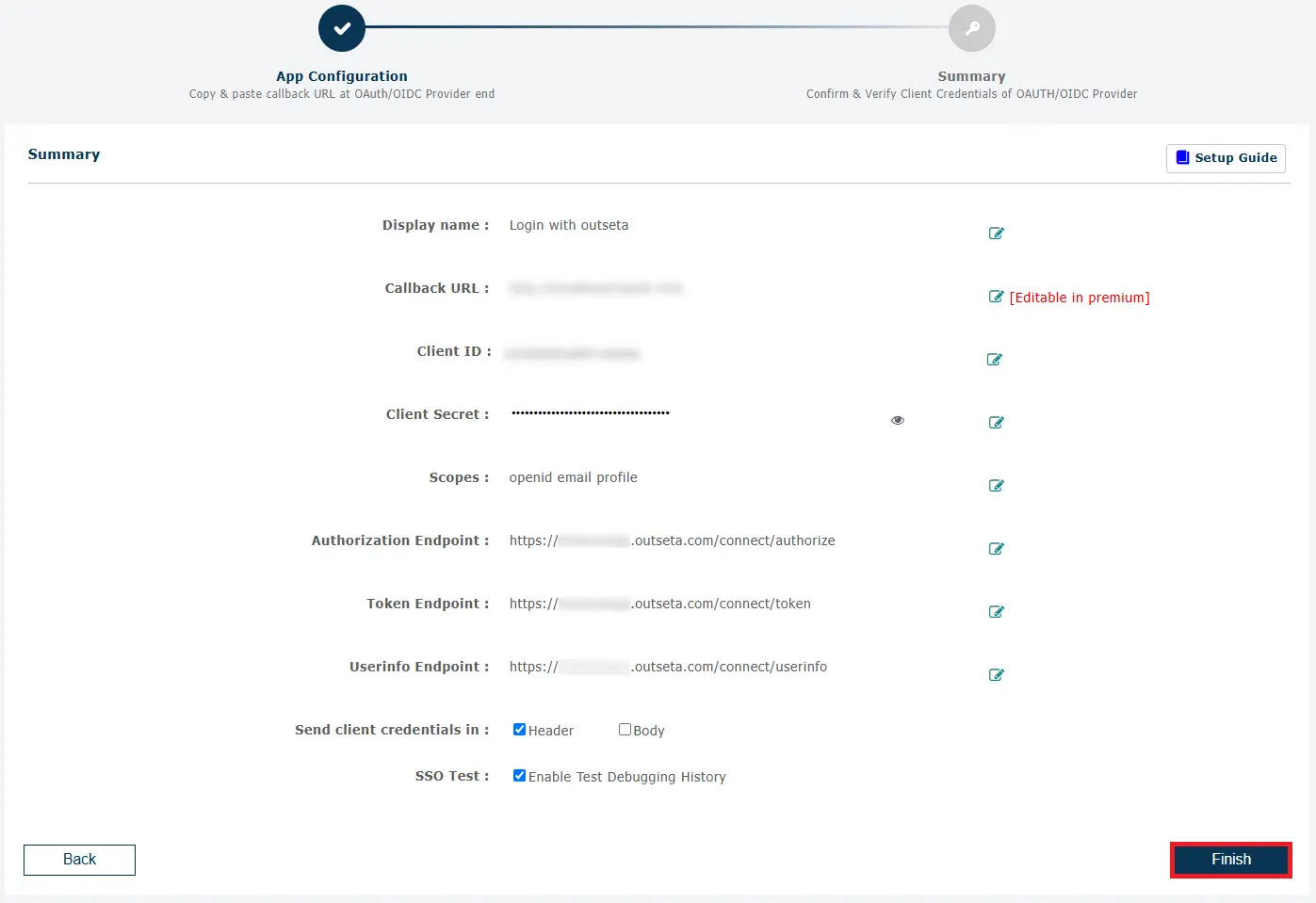 WordPress Outseta SSO - Finish configuration