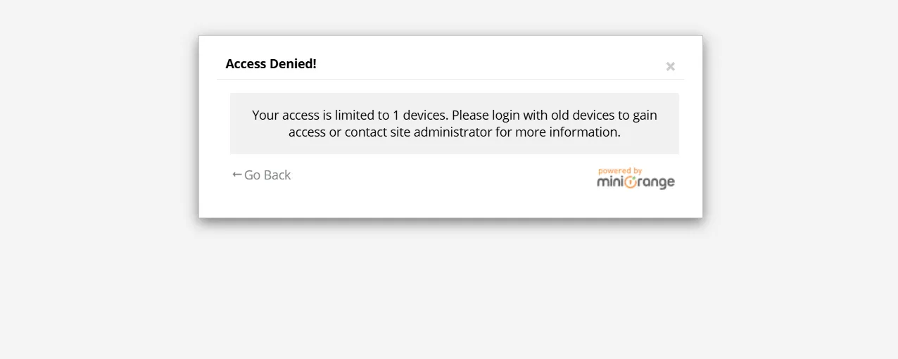 Two-Factor Authentication Remember Device - Error Message