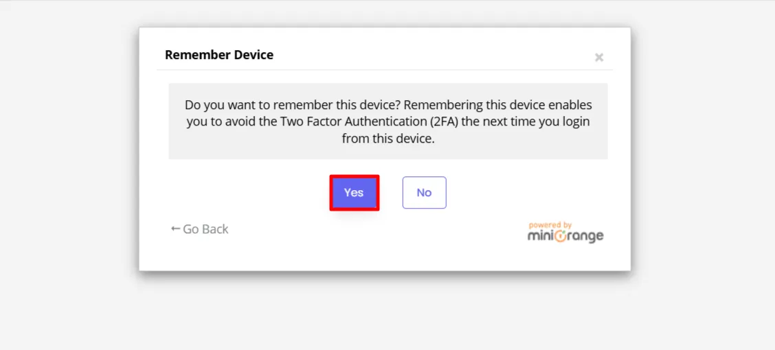 2FA Remember Device - Show Remember Device option
