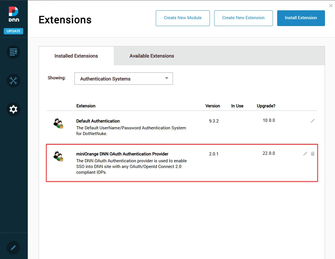 DNN OAuth SSO - Authentication Provider