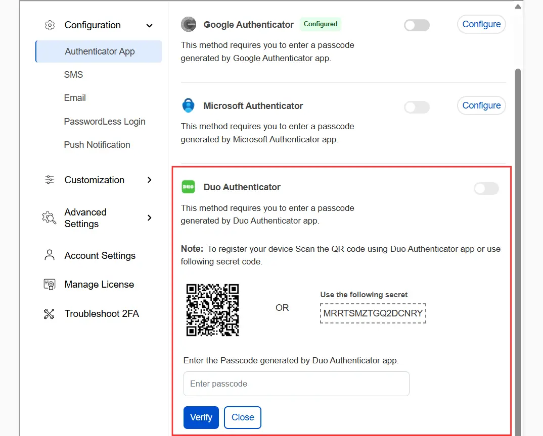 DotNetNuke Two Factor Authentication (2FA) for Duo Authenticator | DNN 2FA - QR Code