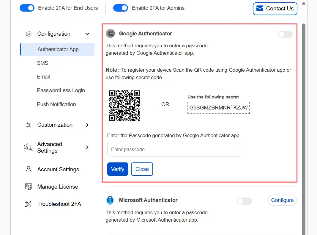 DotNetNuke Two Factor Authentication (2FA) for Google Authenticator | DotNetNuke 2FA | DNN 2FA - Select DNN roles for Google Authenticator