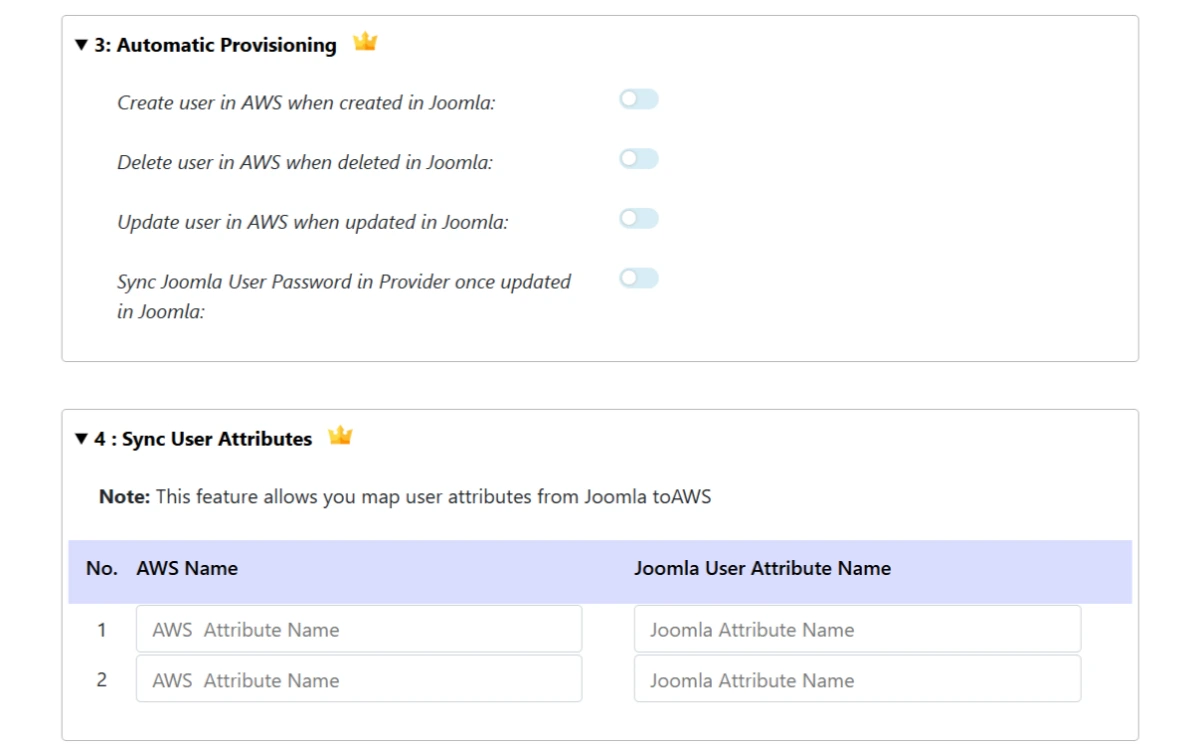 Joomla AWS User Sync