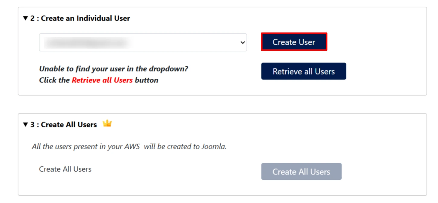Joomla AWS User Sync