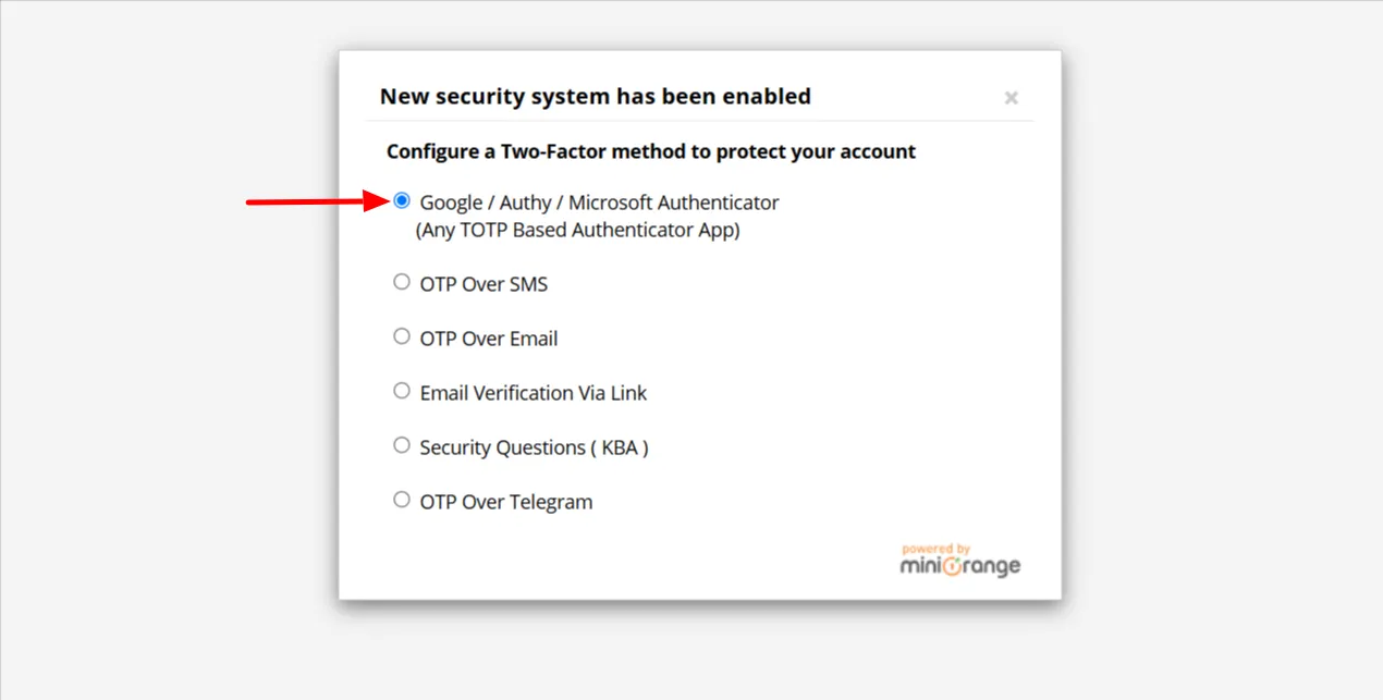 Custopm Login Form - Select Method