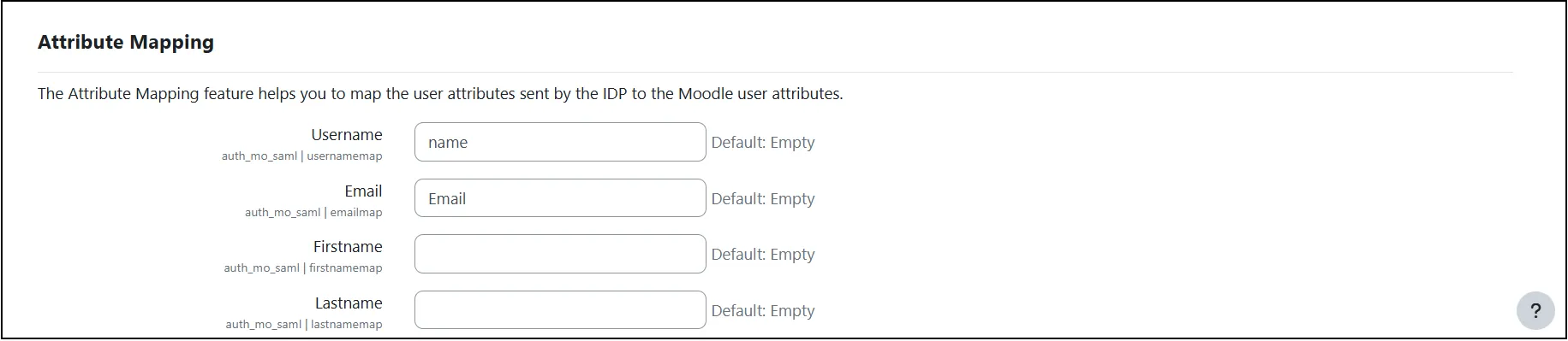 Drupal-SAML-IDP-Moodle-Attribute-Mapping