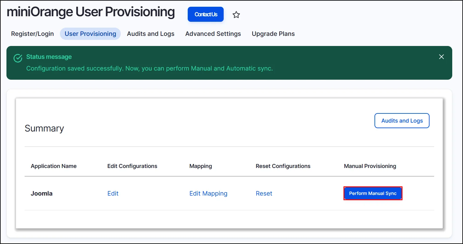Drupal user provisioning - perform manual on demand provisioning