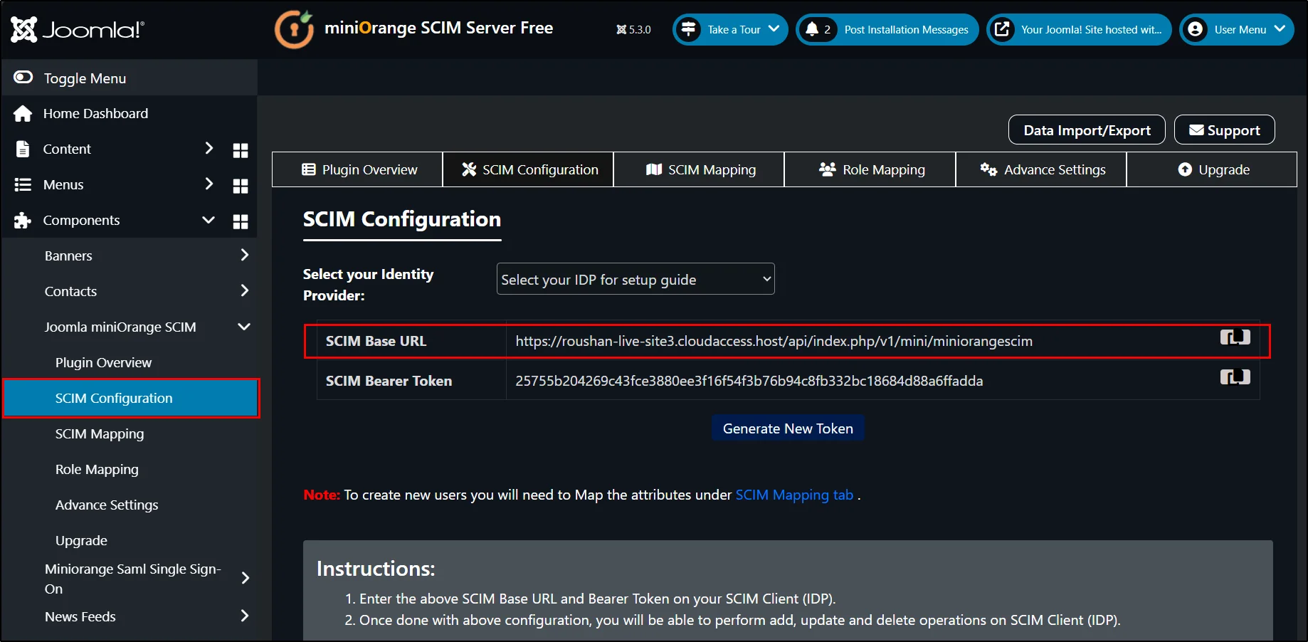Drupal-SCIM-Client-Joomla-Navigate-SCIM-Configuration-Tab