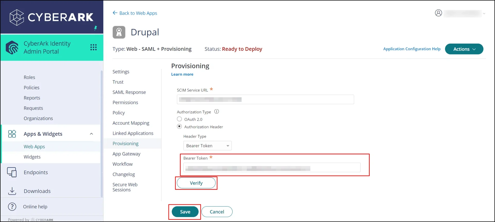 cyberark cross domain provisioning (scim) - enter oauth 2.0