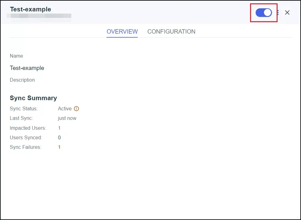 Scim User Provisioning - SCIM Configuration tab
