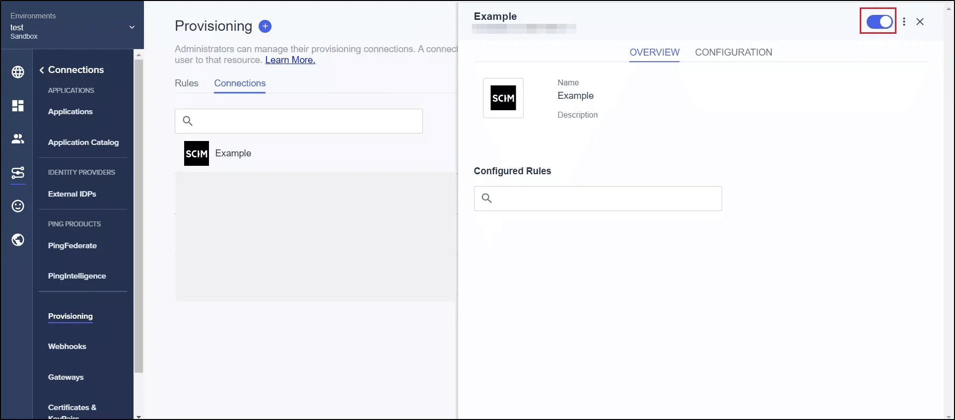 Scim User Provisioning - SCIM Configuration tab