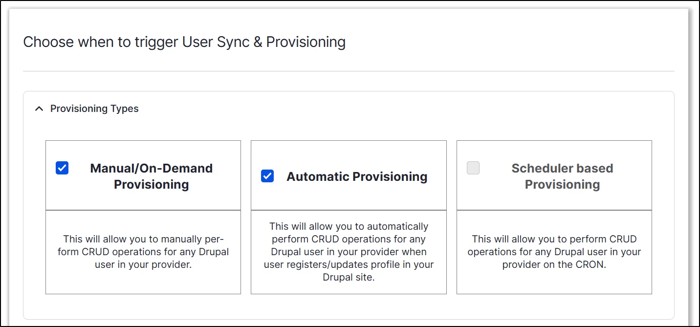 Drupal user provisioning - Attribute Mapping