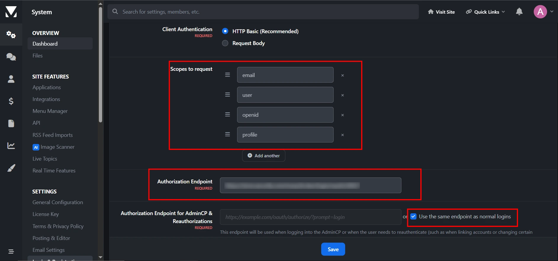 Invision Community SSO using Shopify as an Identity Provider (IdP) -  Invision Community SSO Scopes