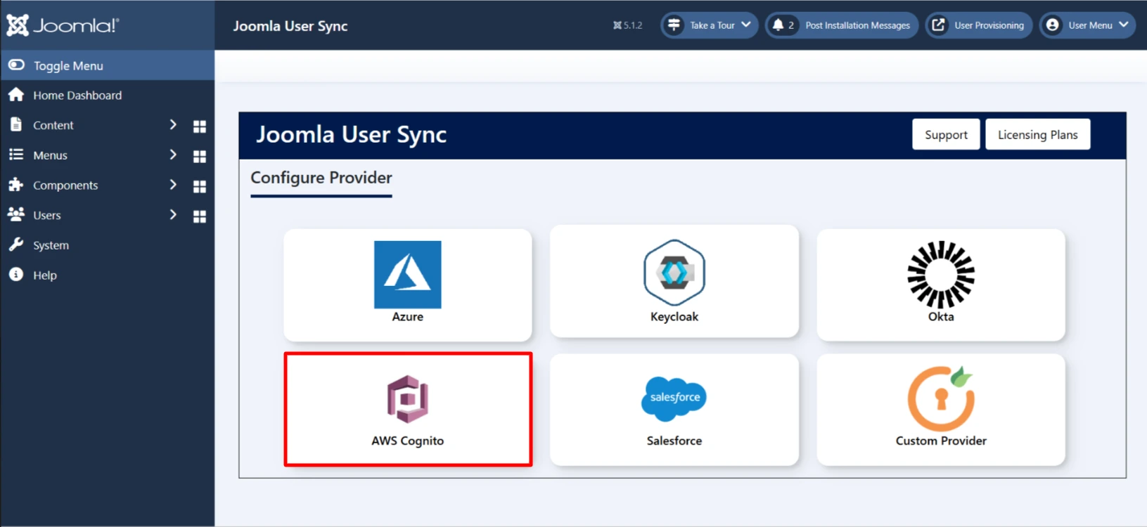 Joomla AWS User Sync