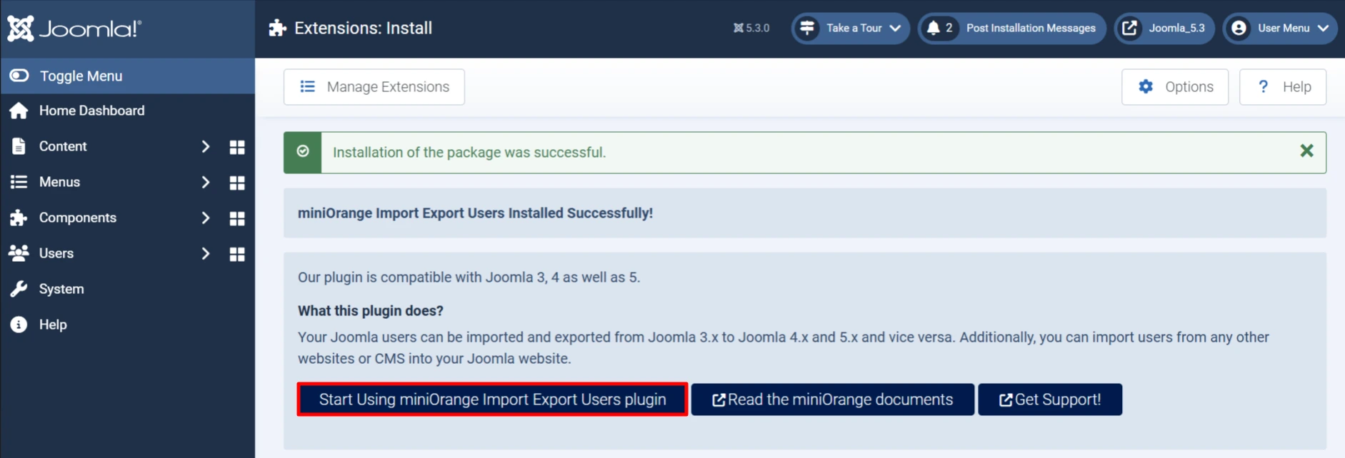 Get Started with Import Export User