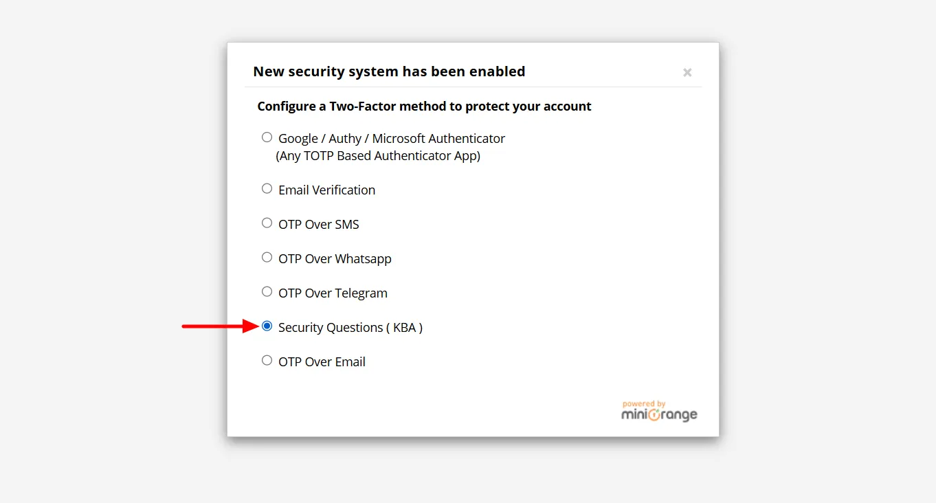 Customize Security Questions KBA  - Select Securoty Questions KBA