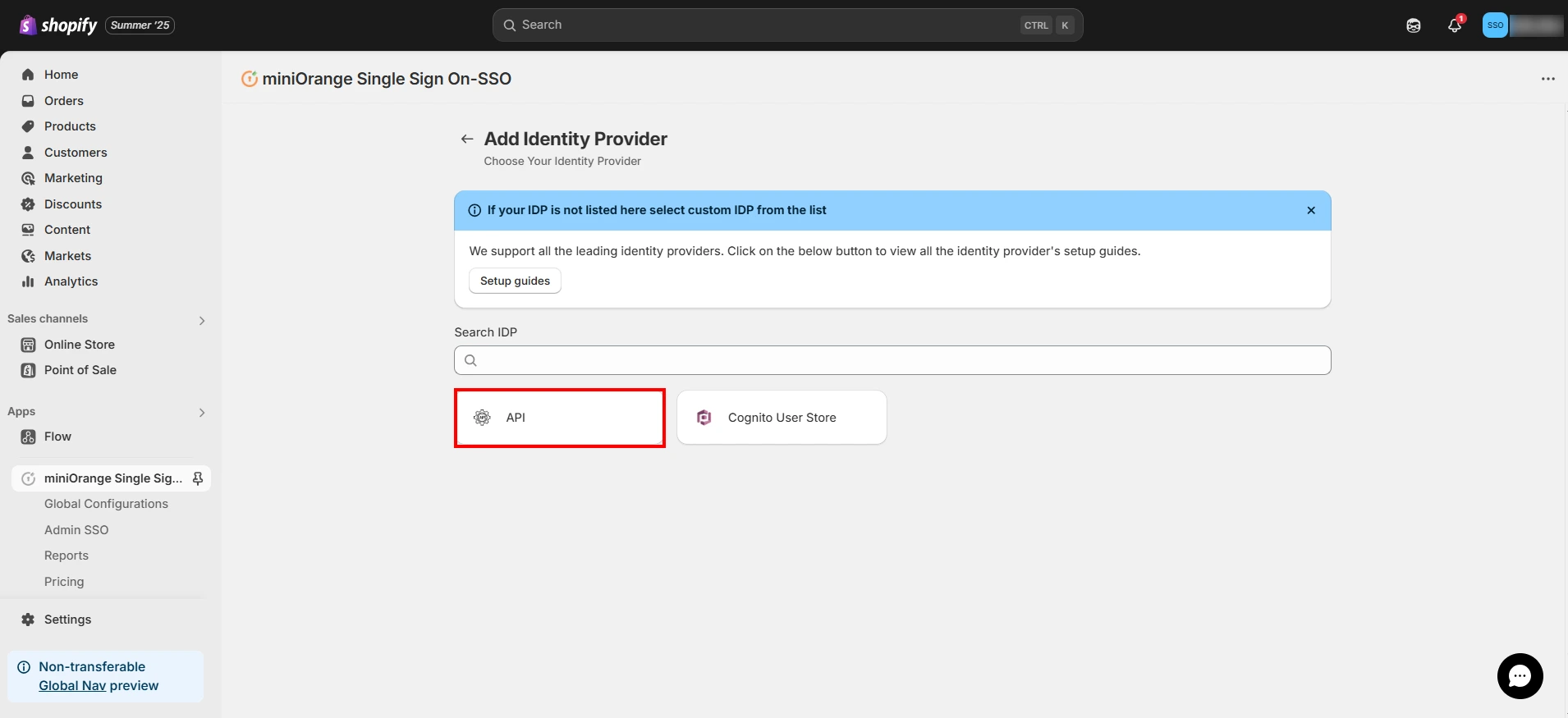 Shopify API Authentication - Select API