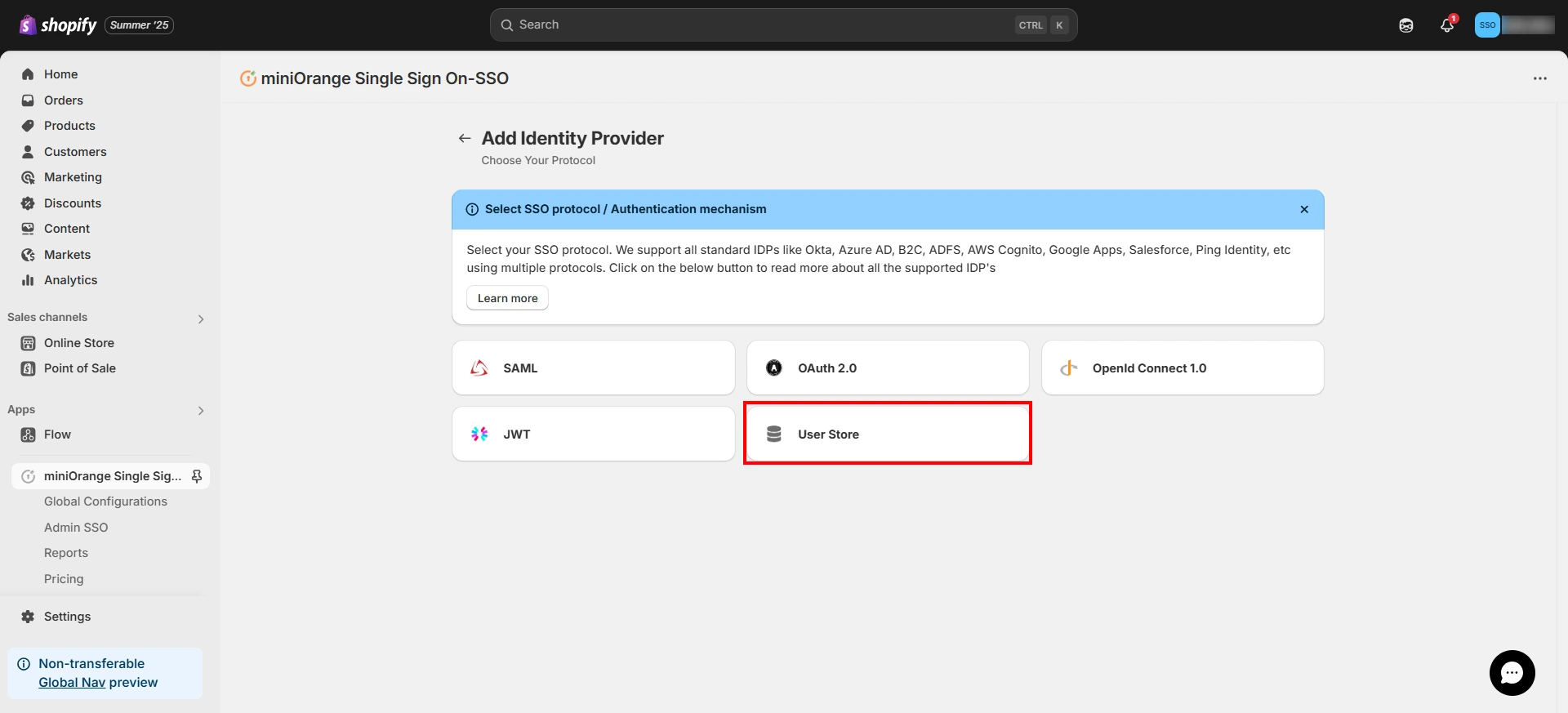 Shopify API Authentication - Select User Store