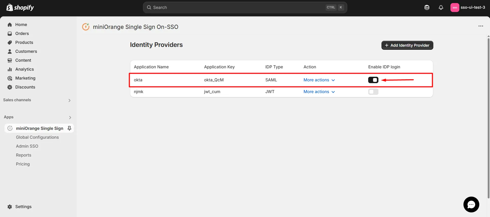 Shopify ADFS SSO Login - Make app default