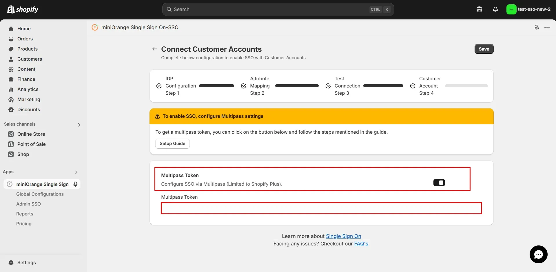 Shopify ADFS SSO Login - Enable multipass token
