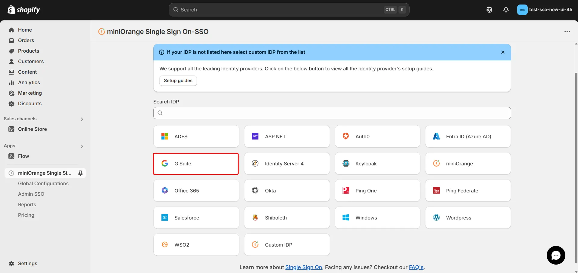 Okta IDP - Shopify Gsuite (Google) SSO