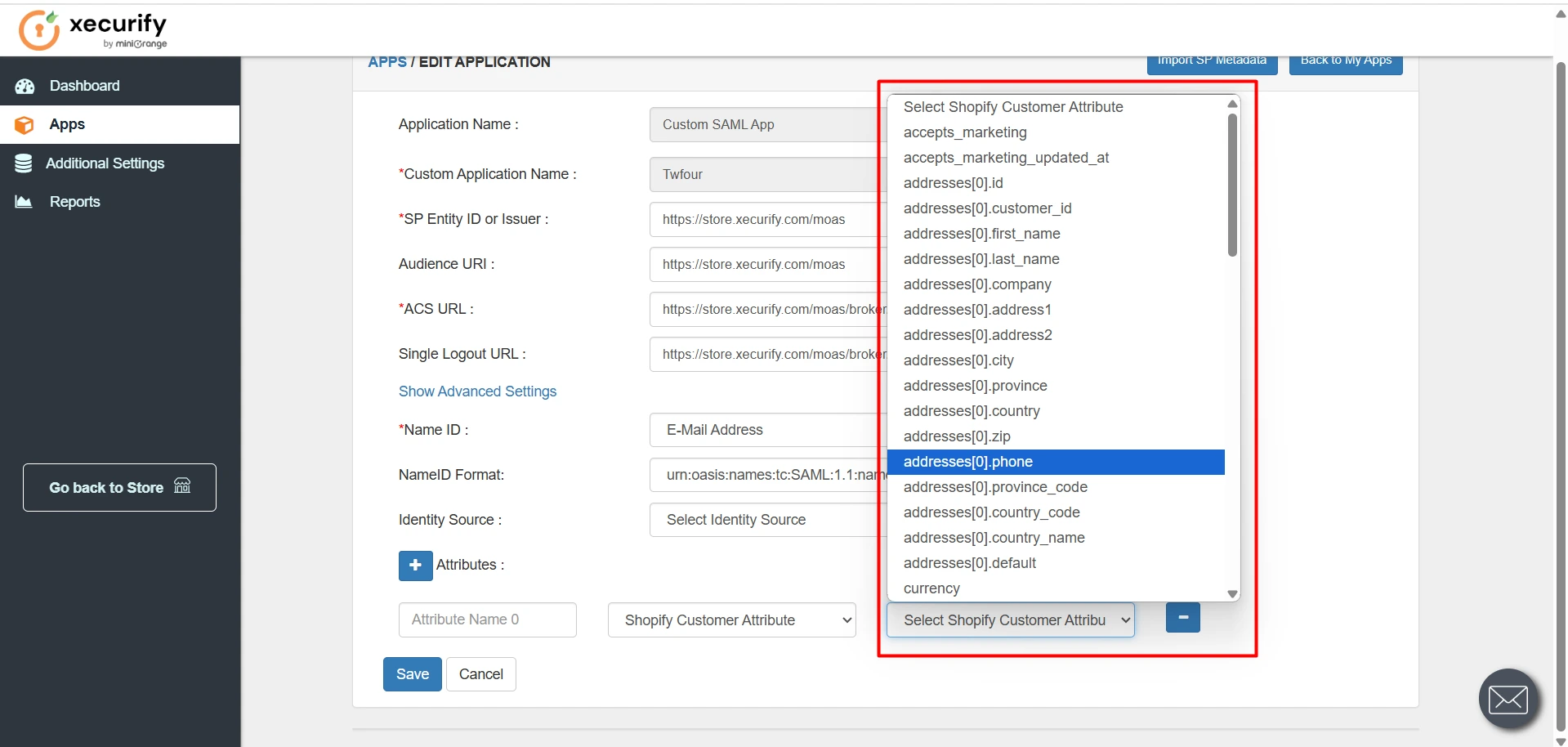 SSO between Two Shopify Stores - Shopify as IDP - Select Shopify Customer Attributes