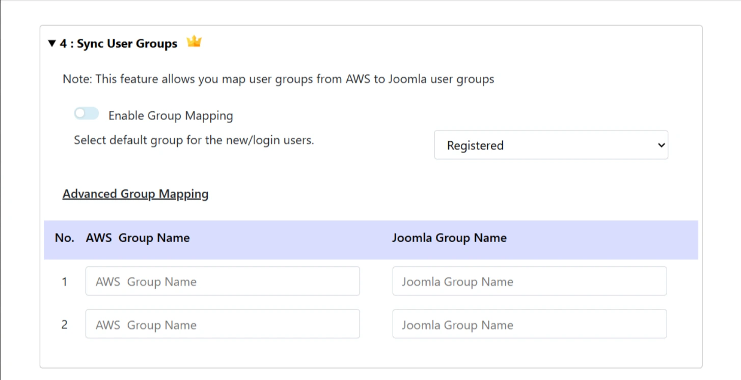 Joomla AWS User Sync