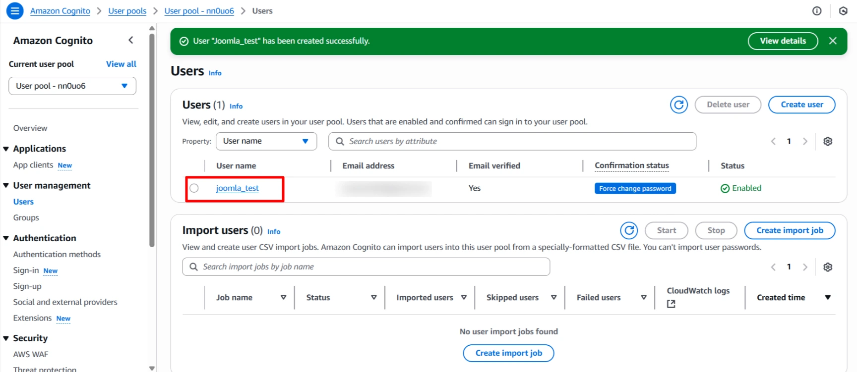 Joomla AWS User Sync
