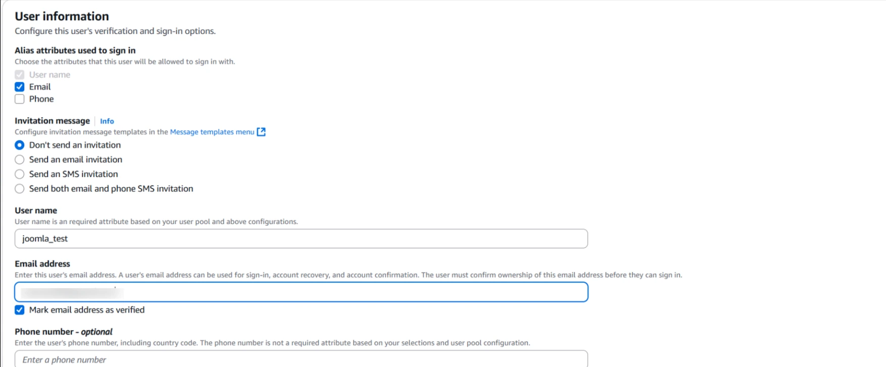 Joomla AWS User Sync