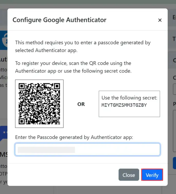 Google Authenticator - Verify