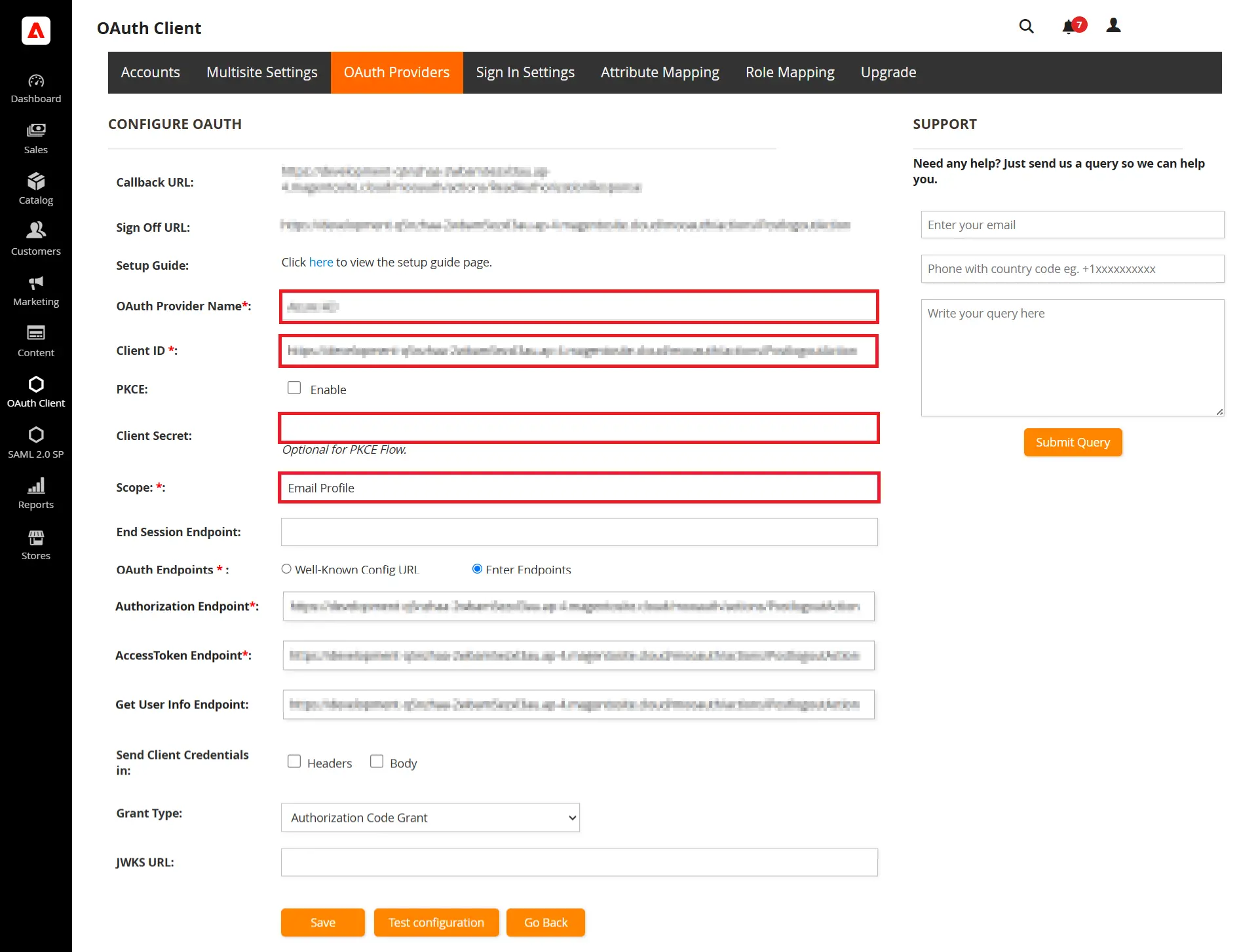 Magento Azure AD SSO - Login | Magento 2 Azure AD SSO - Save settings