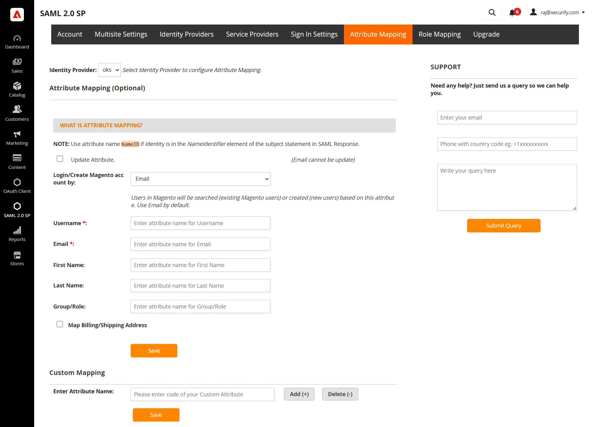  Magento SSO -  Single Sign-On(SSO) Login in Magento - attribute mapping