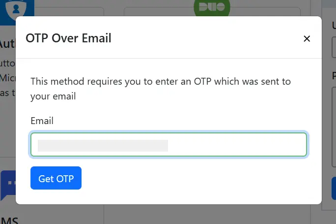 OTP over Email - Enter Email