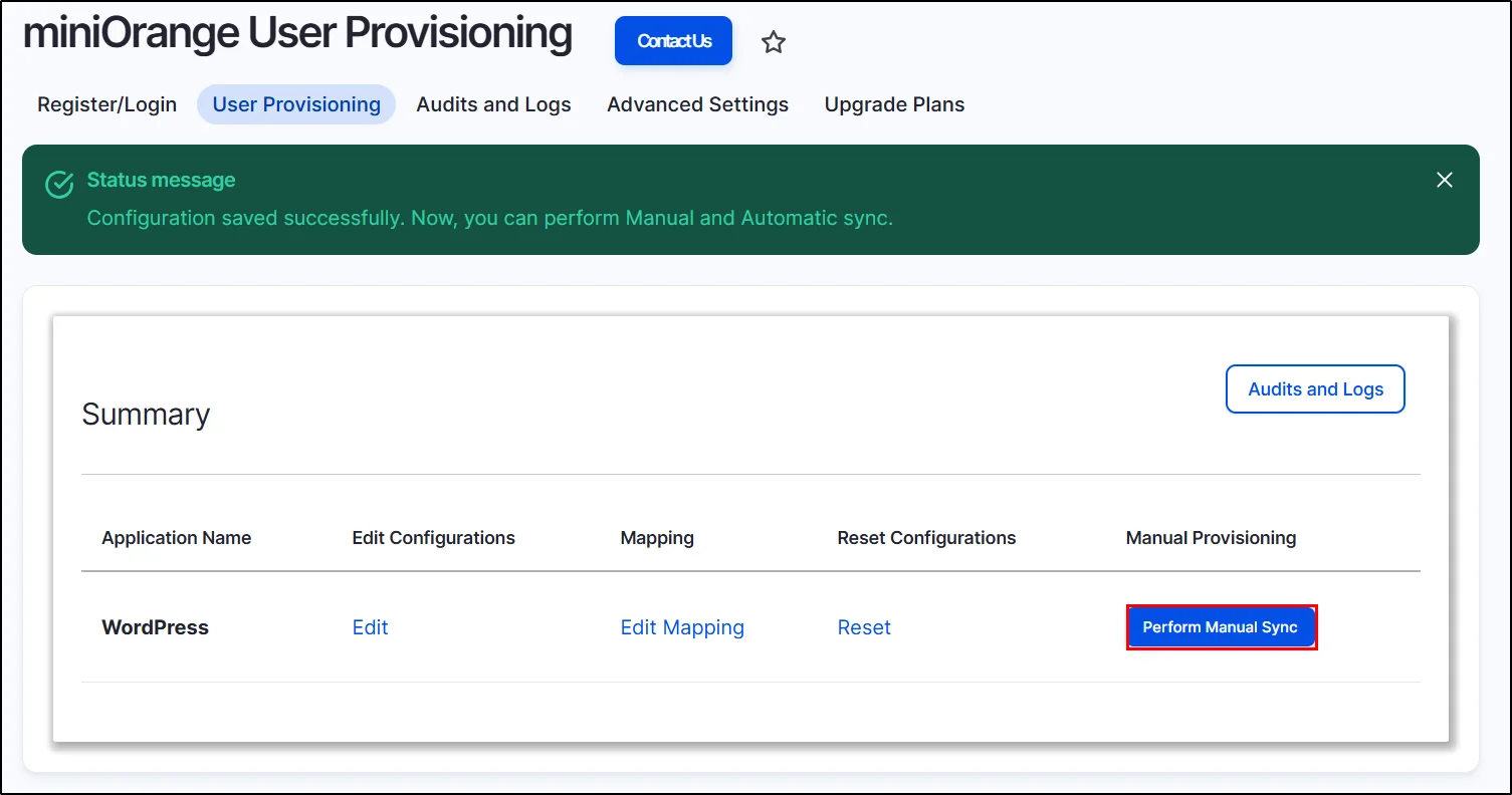 Drupal user provisioning - perform manual on demand provisioning