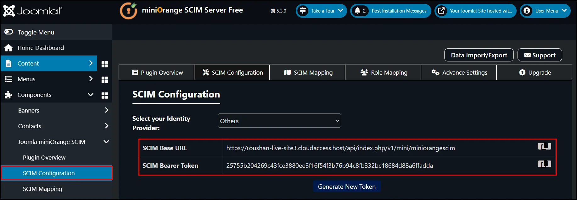 Drupal-SCIM-Client-Joomla-Navigate-SCIM-Configuration-Tab