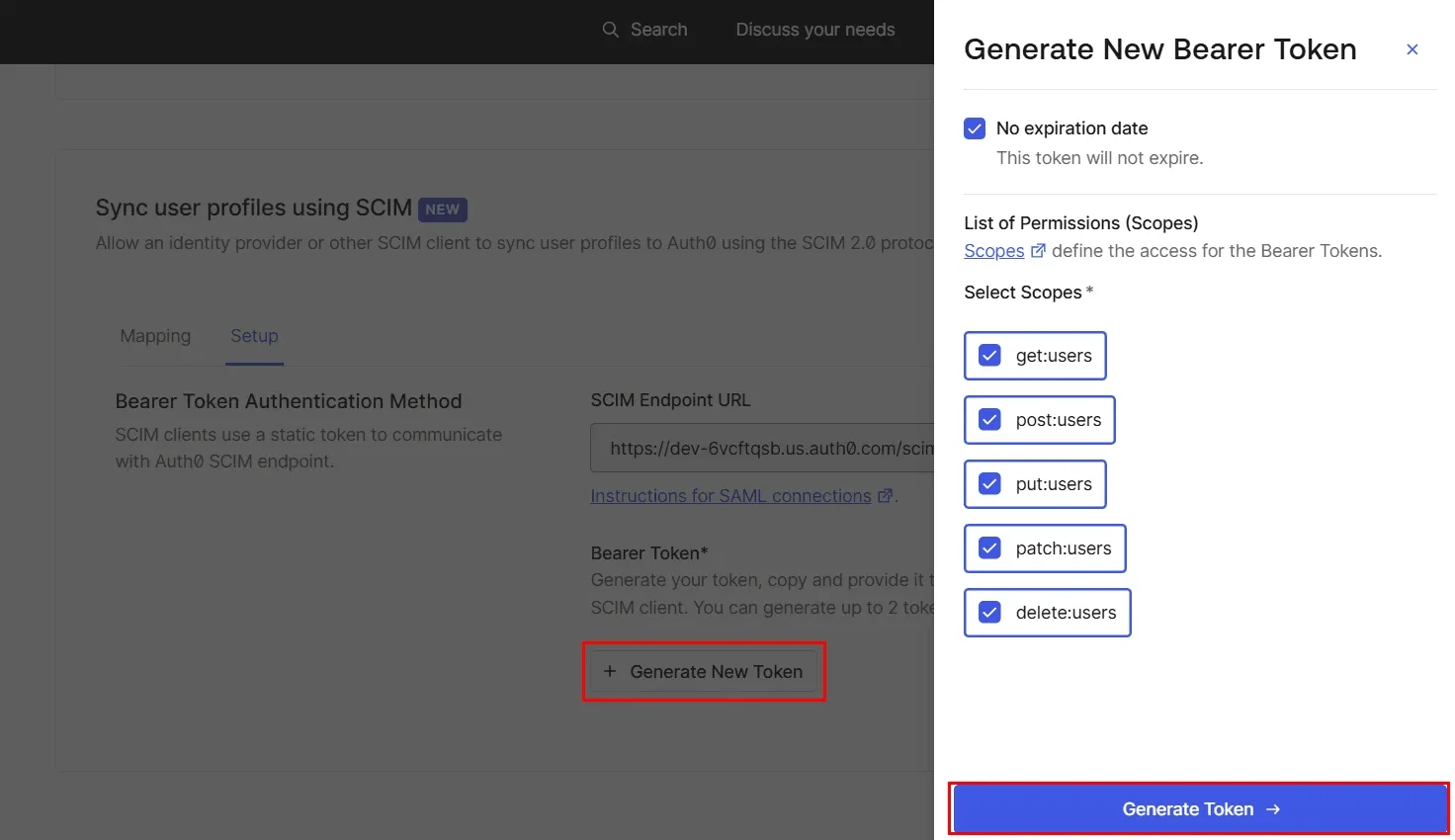 Drupal user provisioning - Auth0 generate token