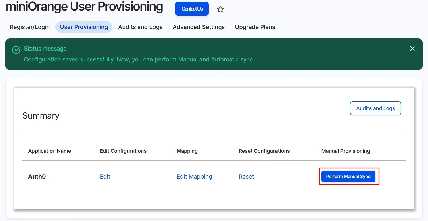 Drupal user provisioning - perform manual on demand provisioning
