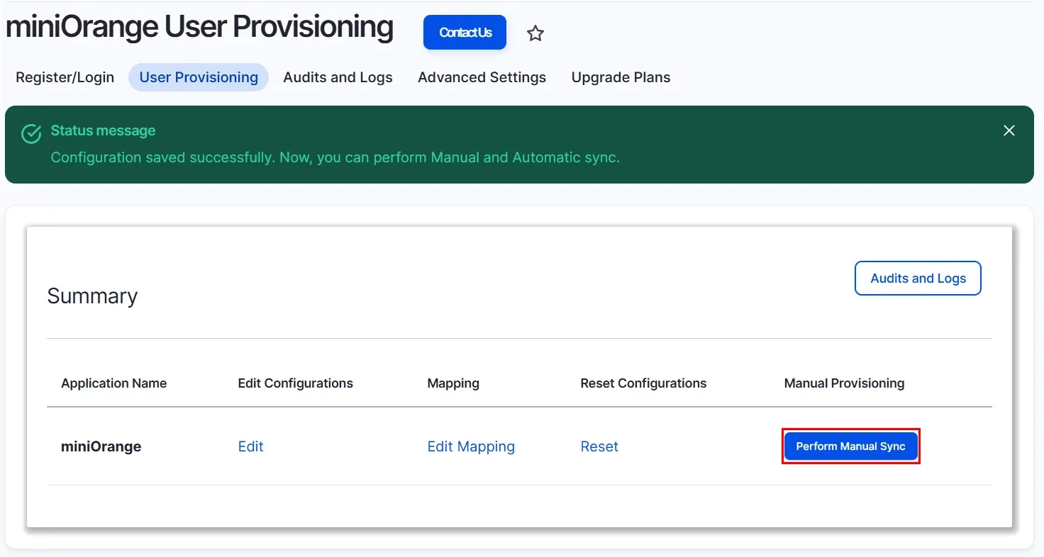 Drupal user provisioning - perform manual on demand provisioning