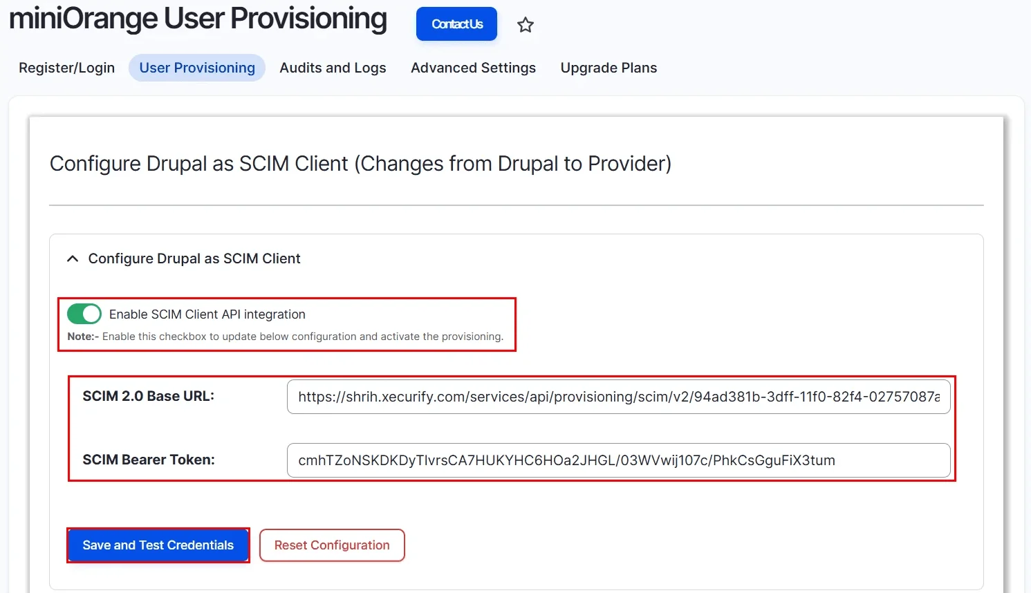 Drupal user provisioning - Enable toggle