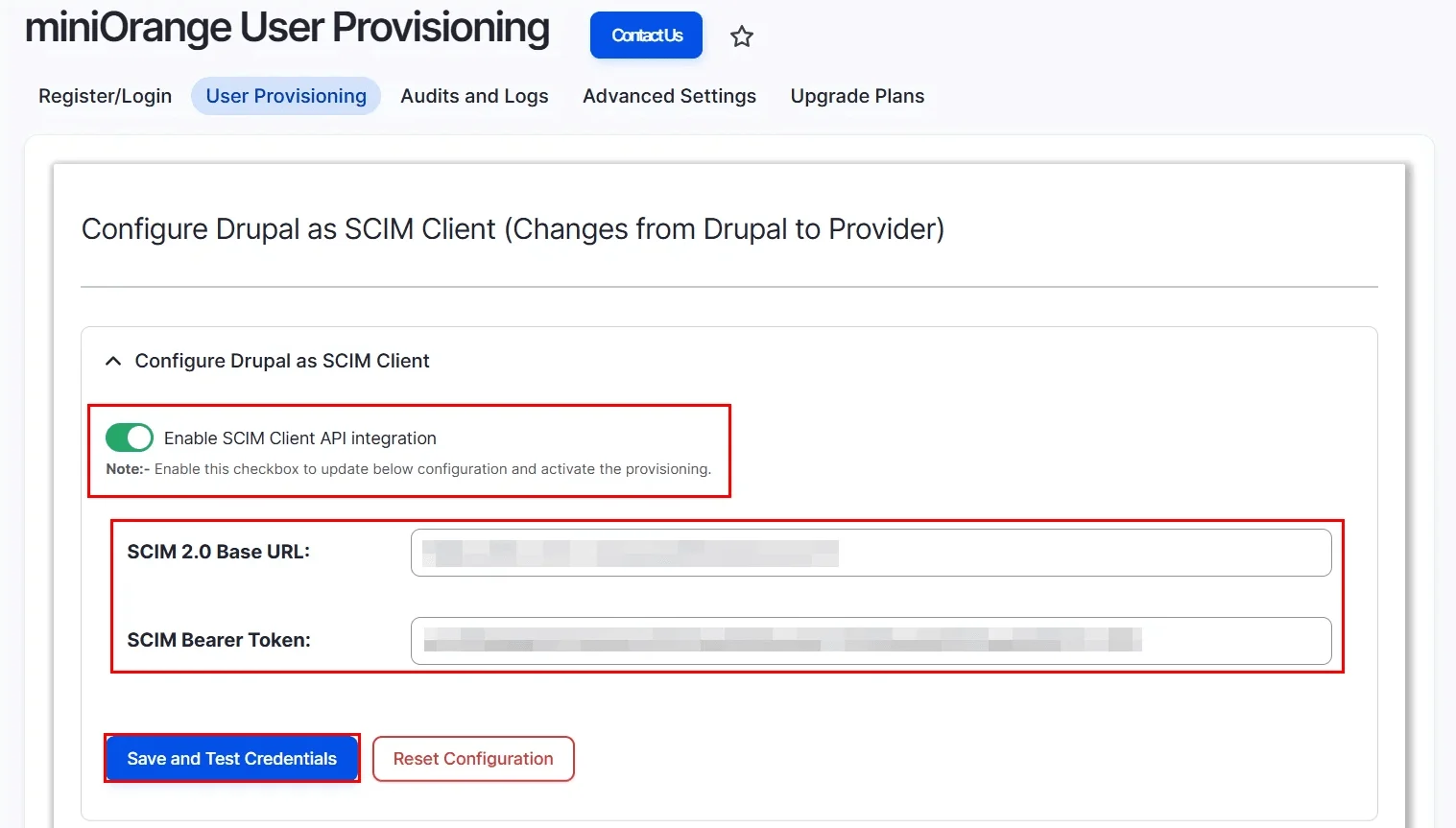 Drupal user provisioning - SCIM Client Configuration
