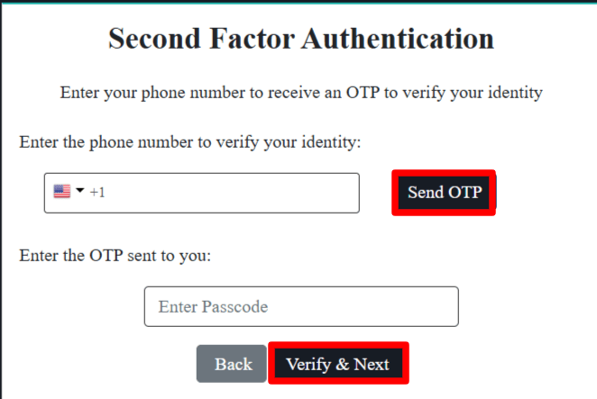 Select OTP method for 2FA
