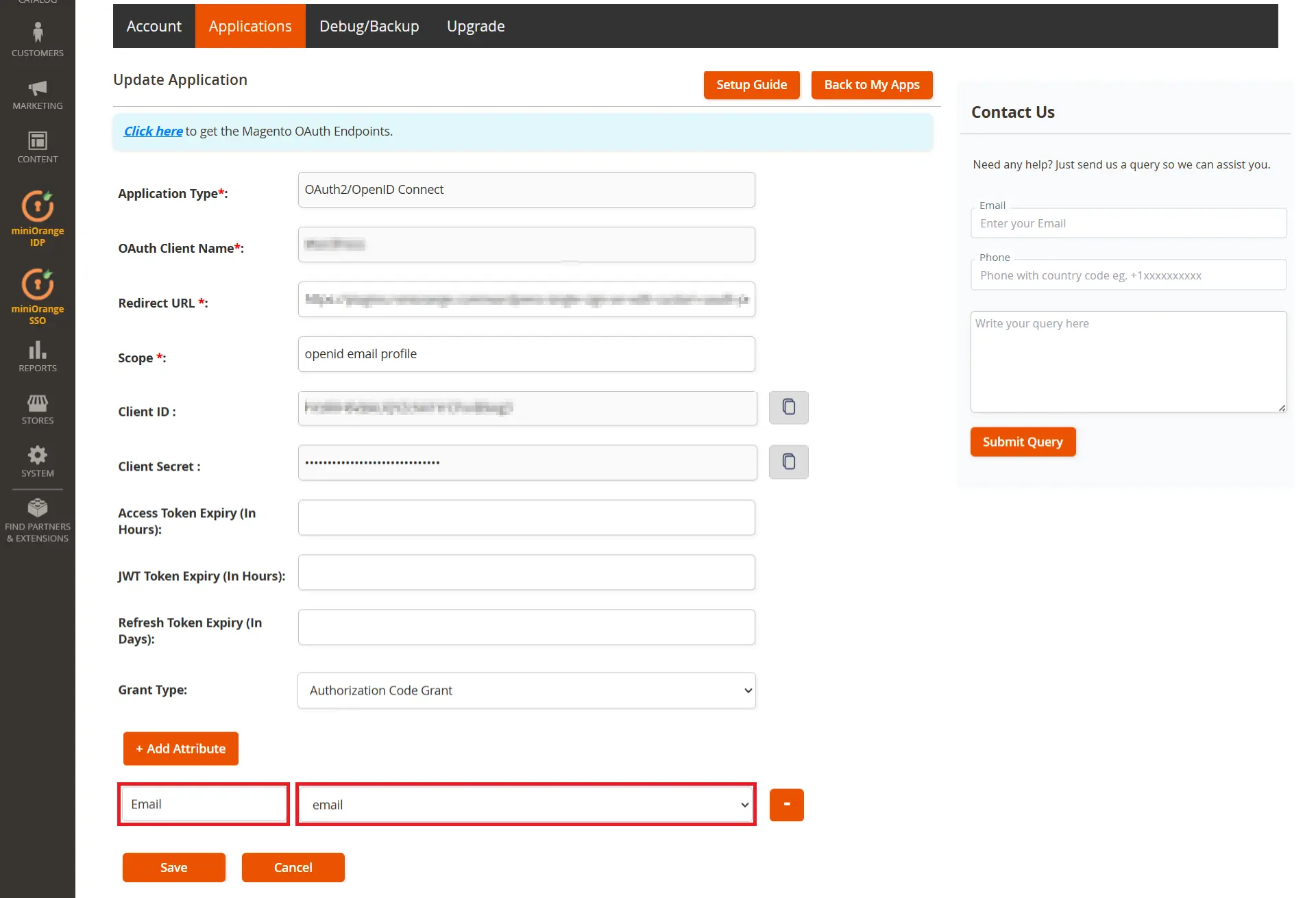 Magento as OAuth Server - Attribute Mapping