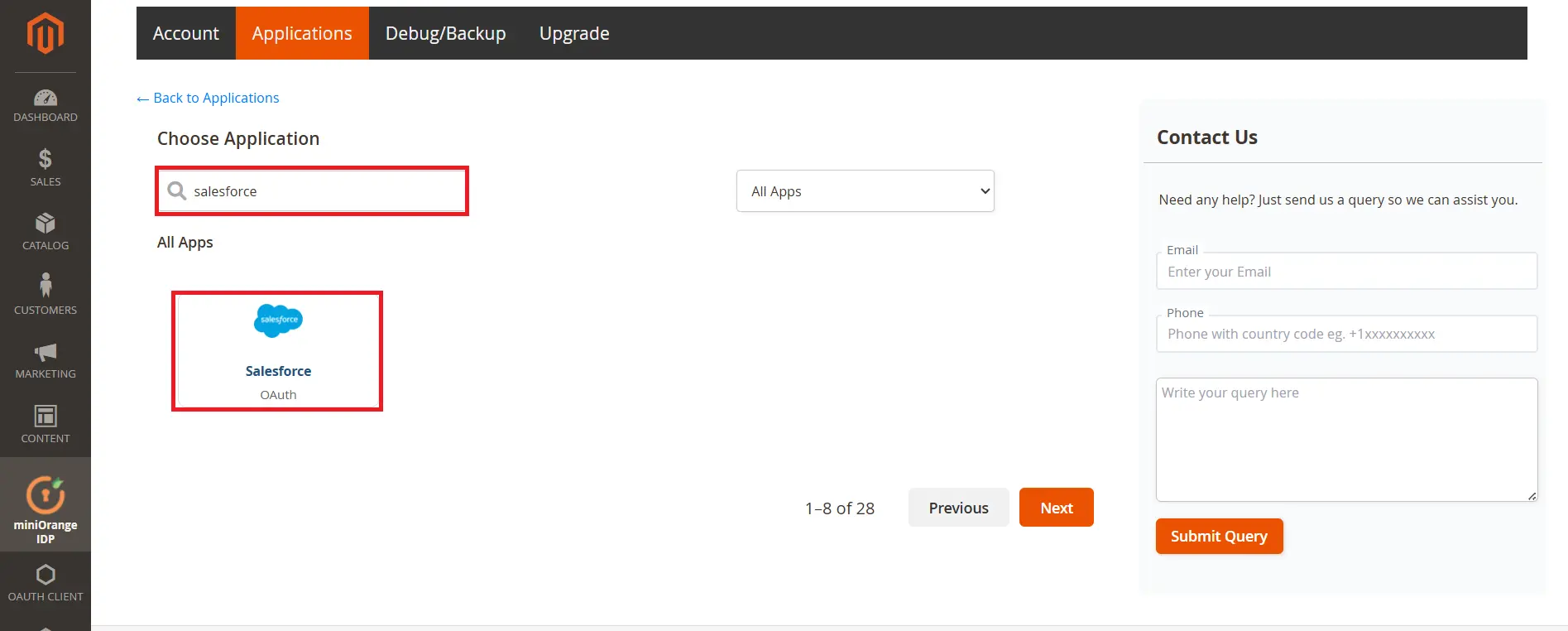 Magento as OAuth Server Add Application