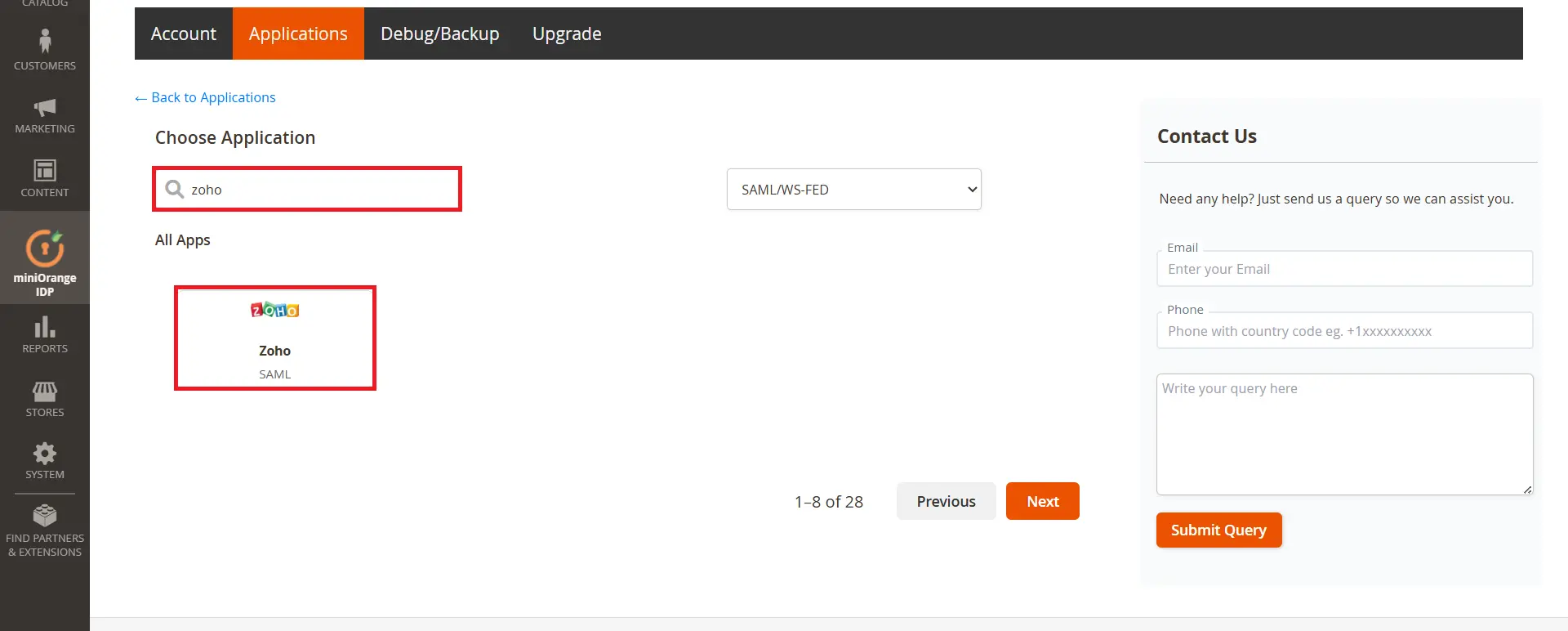 Magento SAML IDP  | Login with Magento Users - Magento Zoho SSO