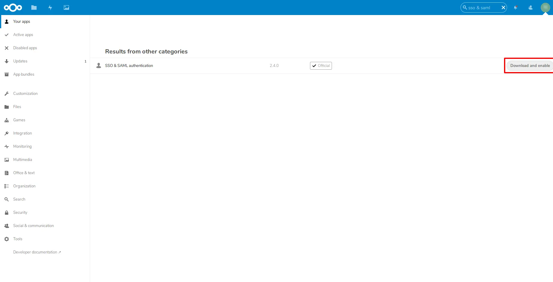  Nextcloud Magento Single Sign-On | Download and Enable SAML app Nextcloud as SP
