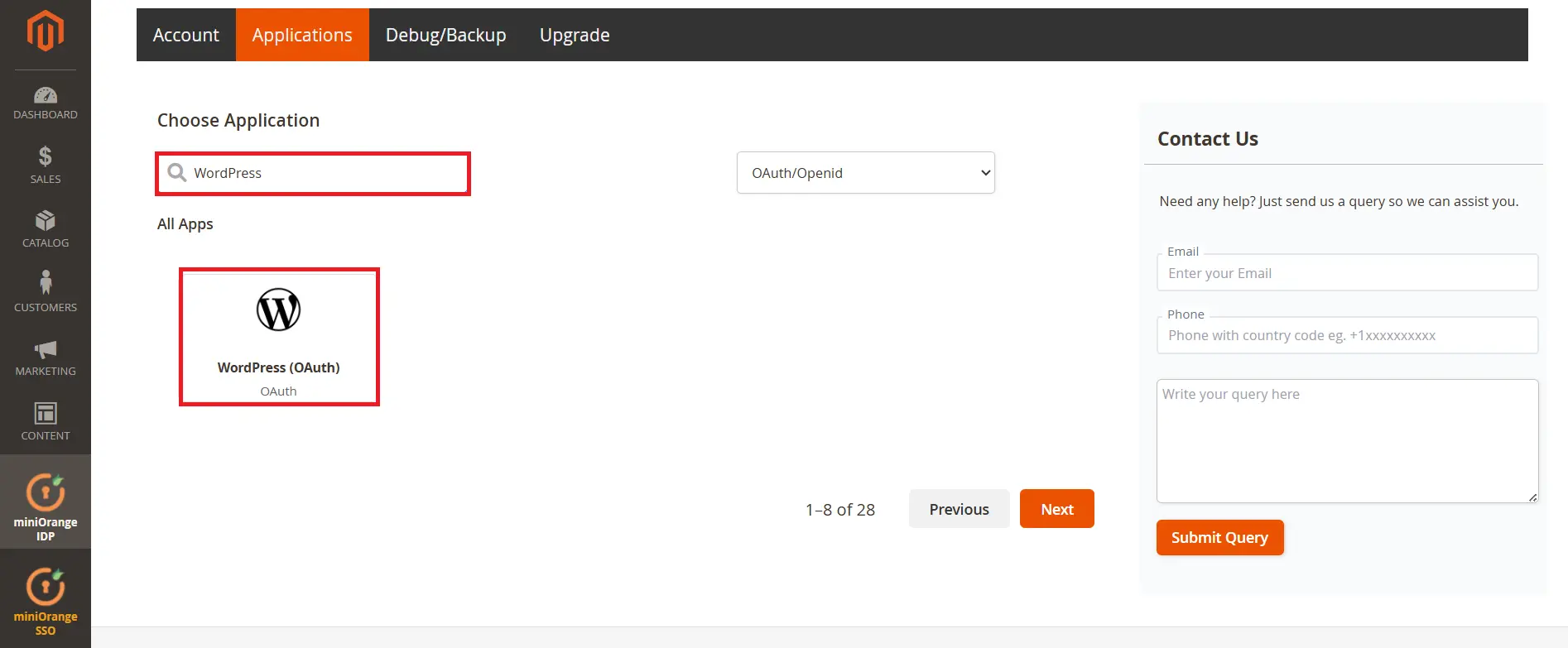 Magento as OAuth Server Add Application