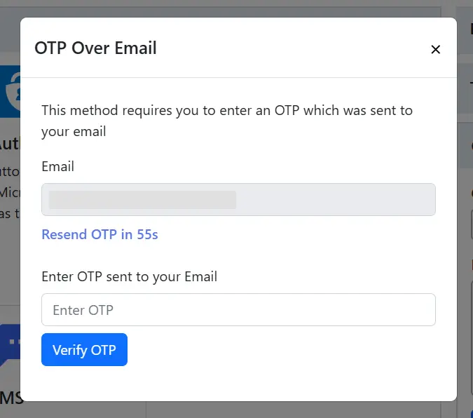 OTP over Email - Verify OTP