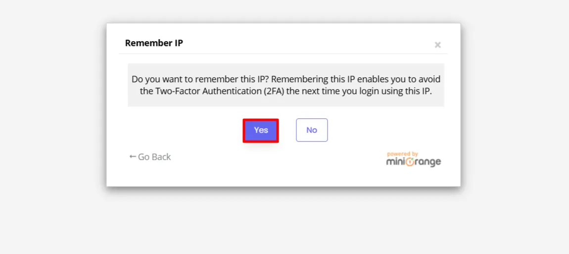Remember Whitelist IP - click save settings