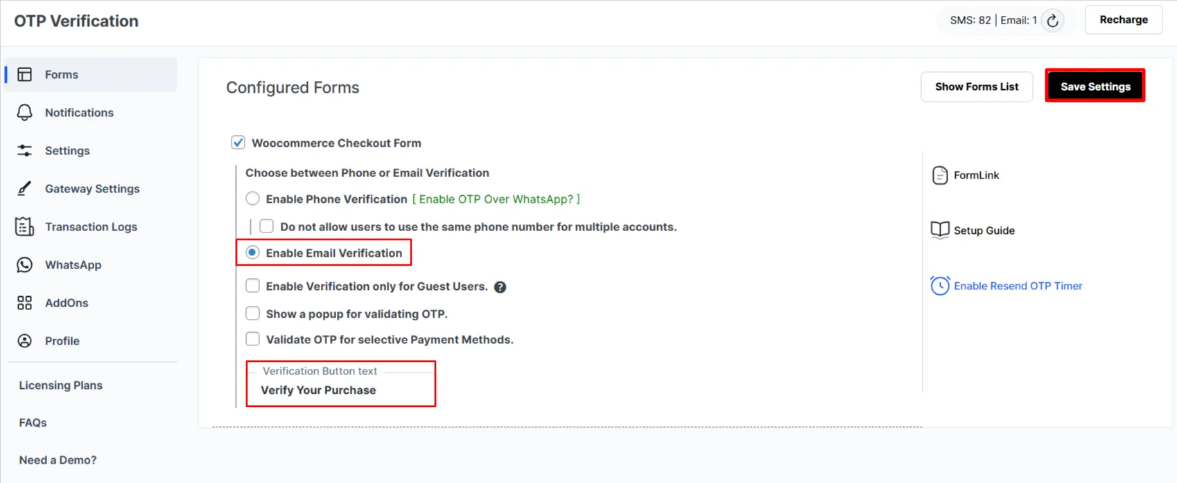 WooCommerce Checkout Form - Select Email Verification