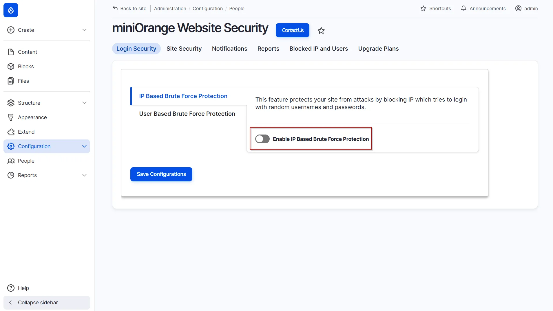 Drupal Website Security - Enable IP Based Brute Force Protection